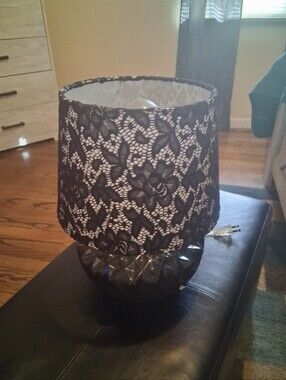 Source Unknown Black Lace Accent Table Lamp
